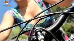 play Bicycle Ride Exposes Latina's Hidden Tanga and Big Tits